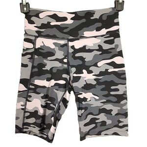 Calvin Klein Athletic Shorts Size SMALL Pullon Camo Pink/Gray Yoga, Workout